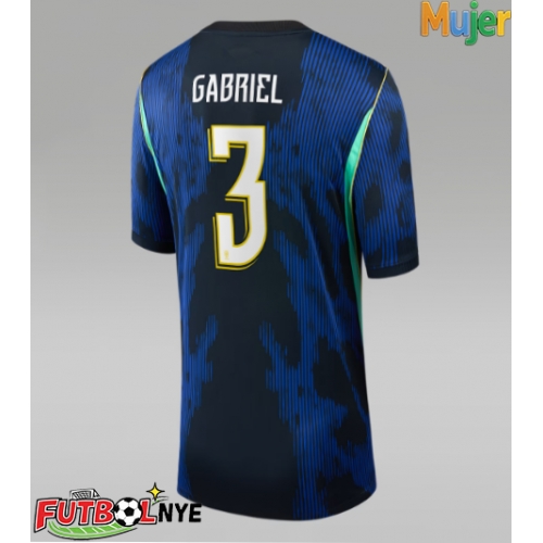 Camiseta Brasil Gabriel Magalhaes #3 Visitante Equipación para mujer Mundial 2026 manga corta